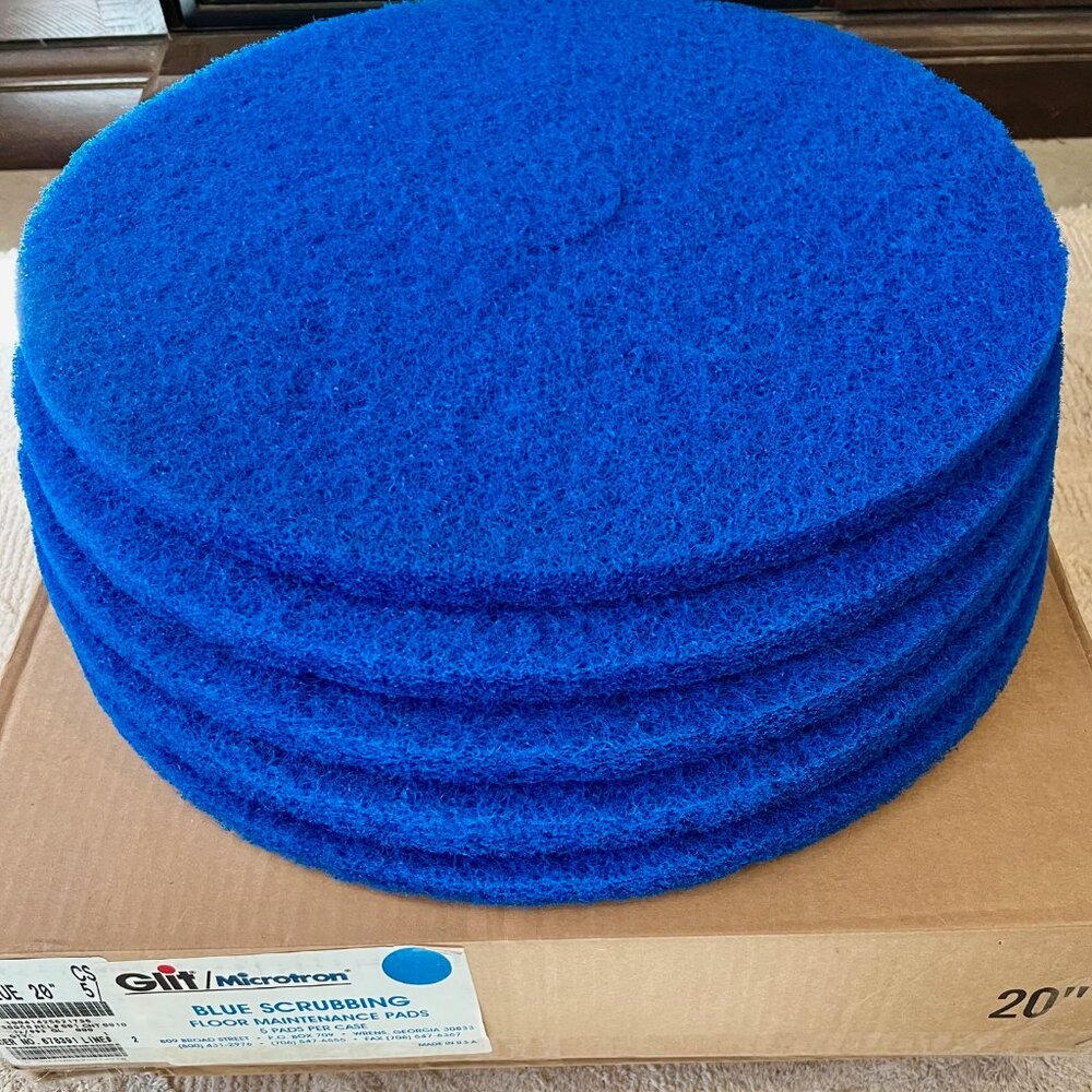 Glit Microtron BLU 20 in. Diameter Maintenance Floor Pads - Blue (5/Carton) NEW